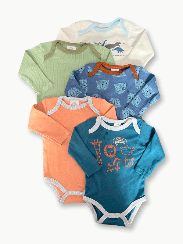 Pack Of 5 Premium Baby Bodysuits (3-6M)