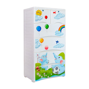Baby Elephant Theme 5 Layer Wardrobe