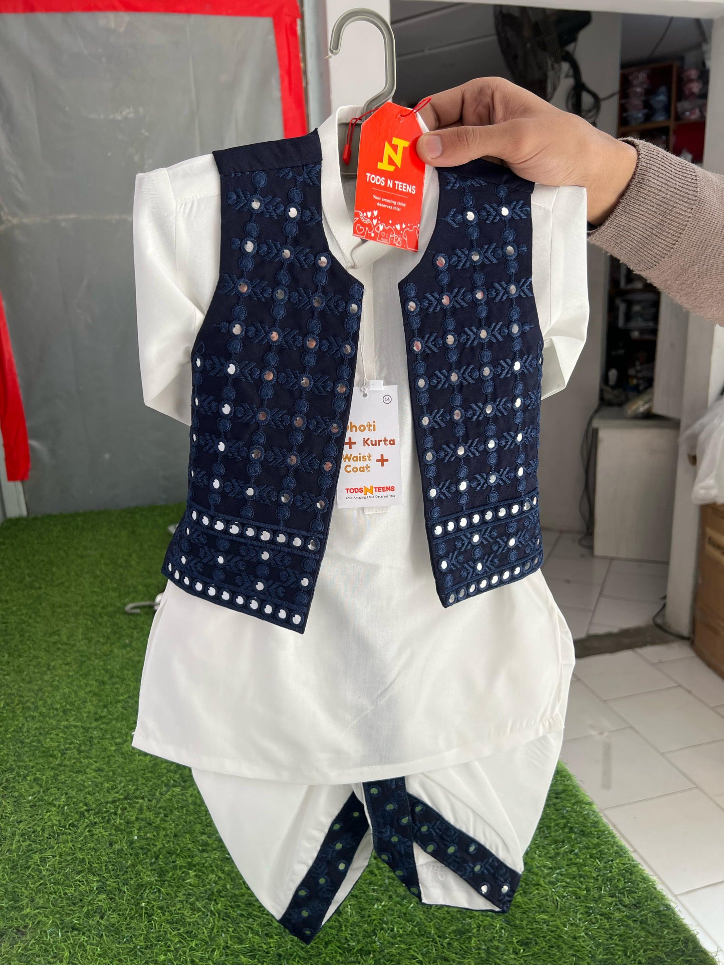 Dhoti + Kurta + Waistcoat 3 Pc 1-3 Years