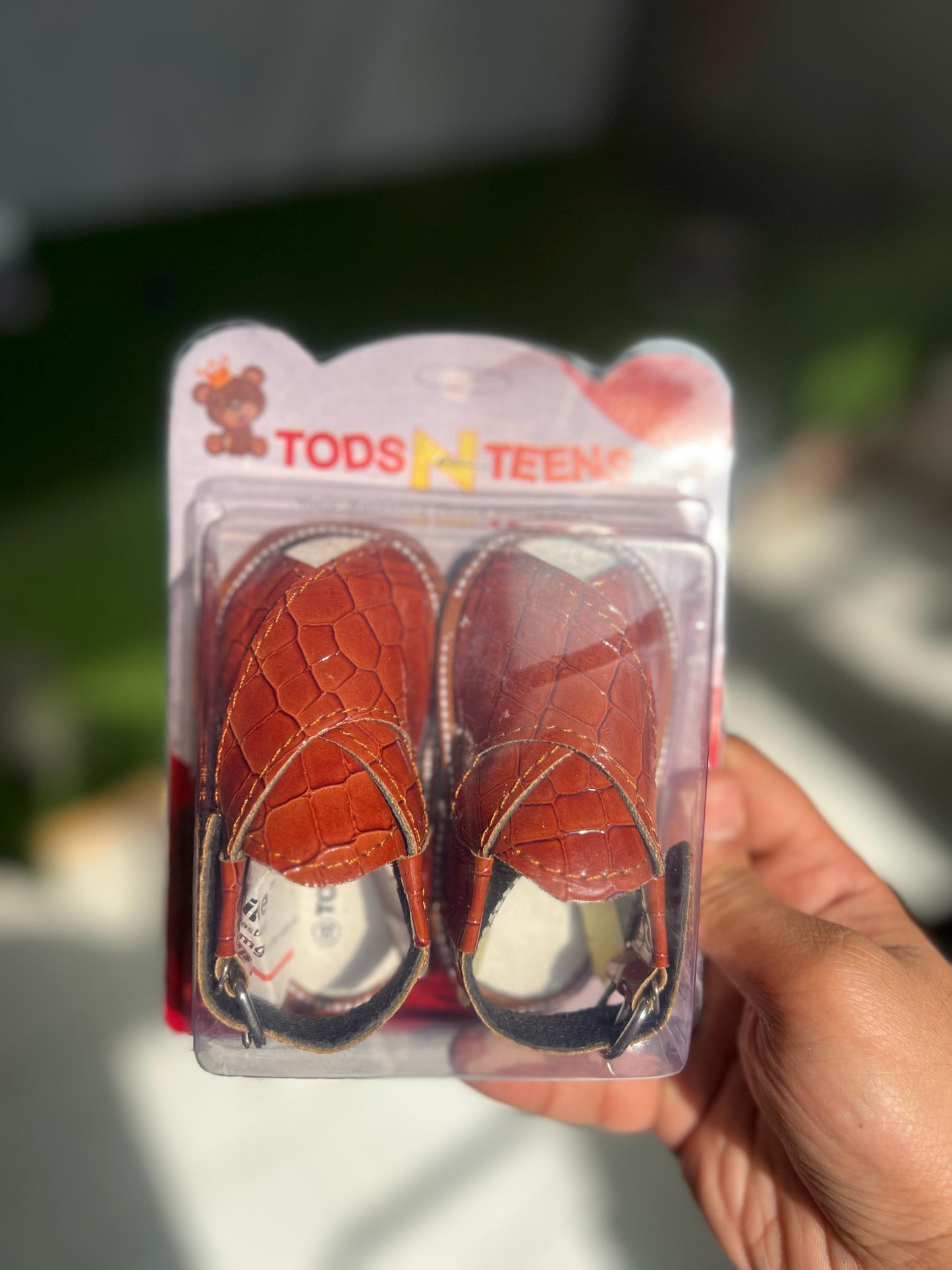 Brown Textured Peshwari Sandal (3-12M)