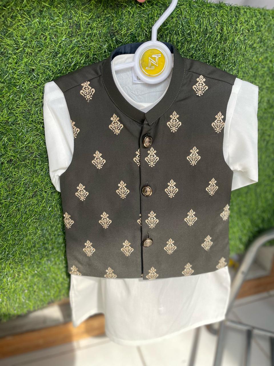 Green Crown 3 Piece Eastern Dress (6-36M)