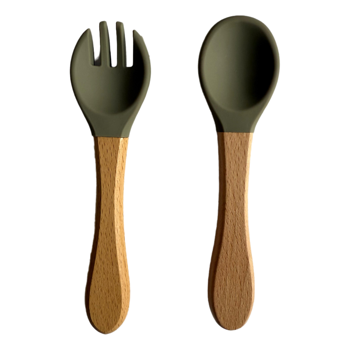 Silicone Wooden Spoon+Fork