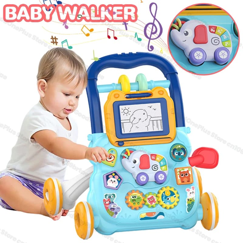 Huanger 2 in 1 Baby Walker with Drawing Board-Sit-to-Stand-BZ-0810-11