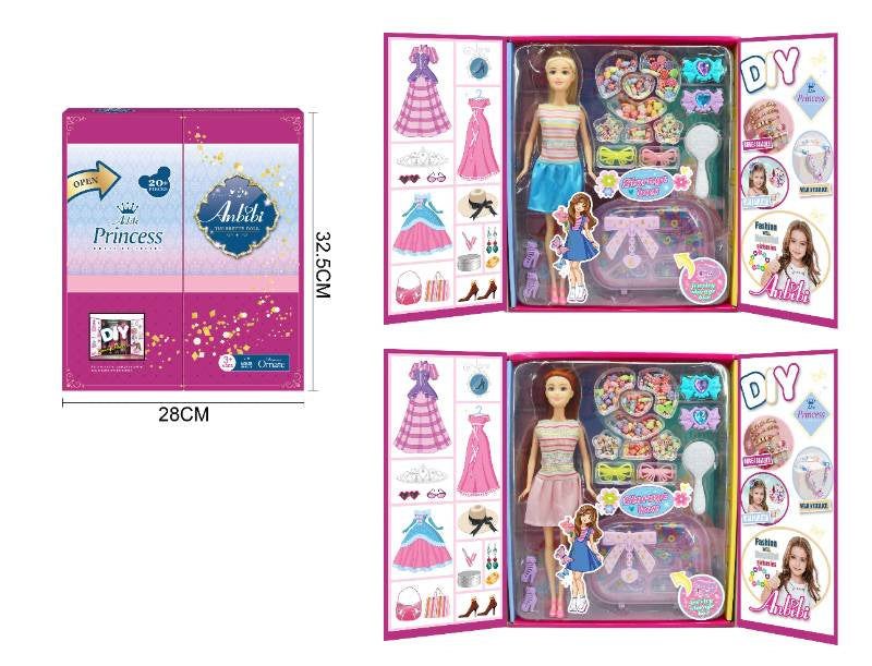 11.5" Doll & Accessories set (HARD BODY) Princess Closet - WX242-2