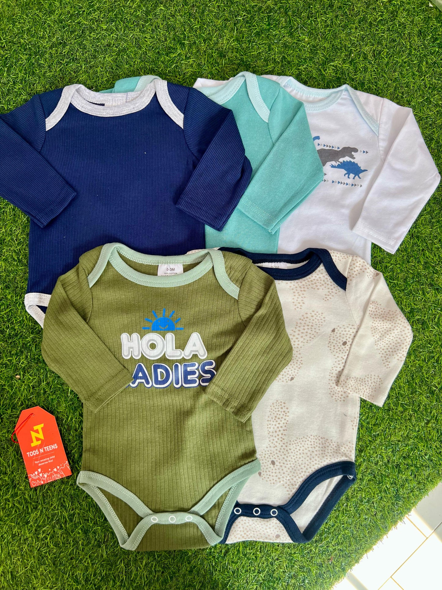 Pack Of 5 Premium Baby Bodysuits (0-3M)