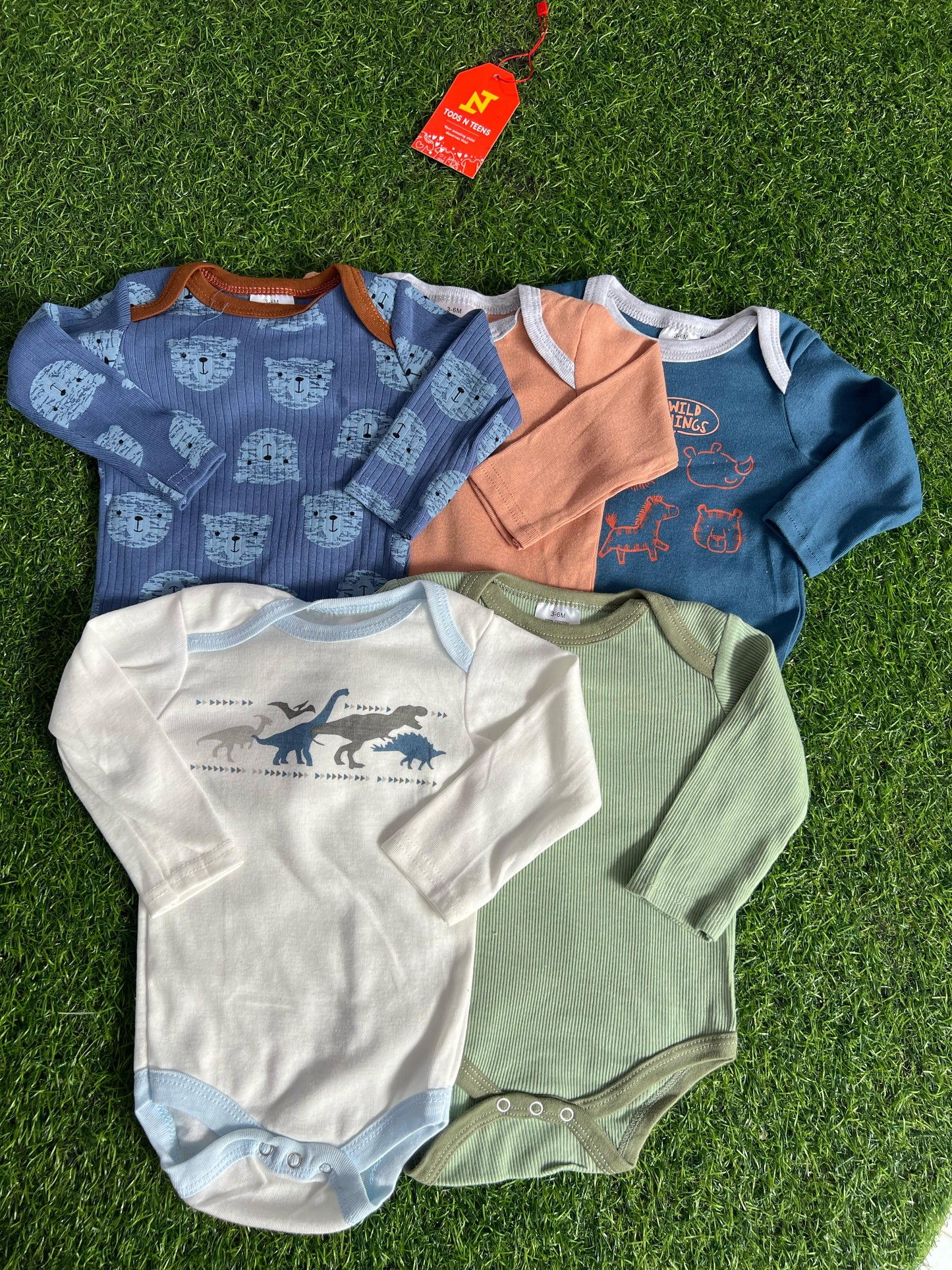 Pack Of 5 Premium Baby Bodysuits (3-6M)