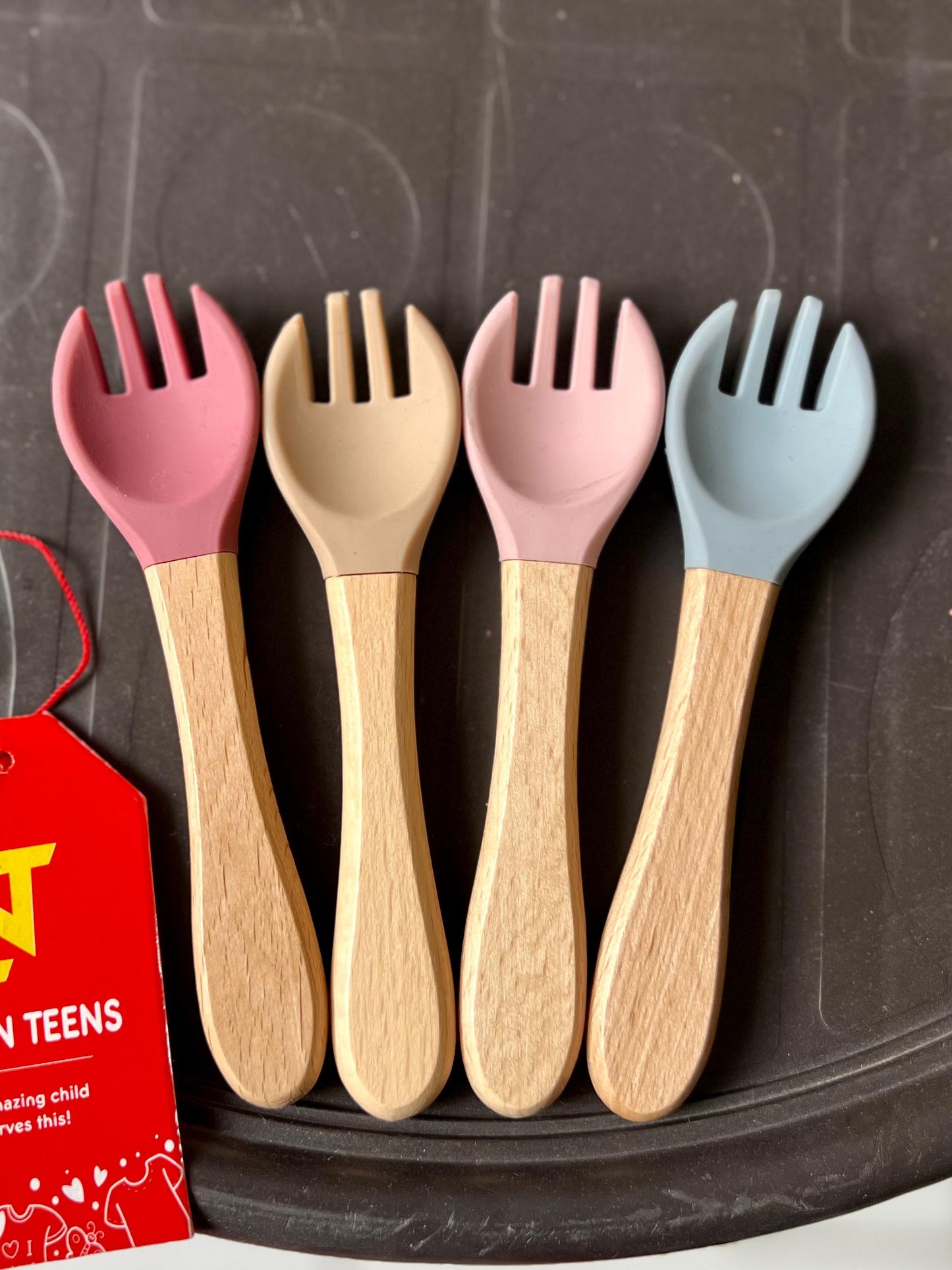 Silicone Wooden Fork