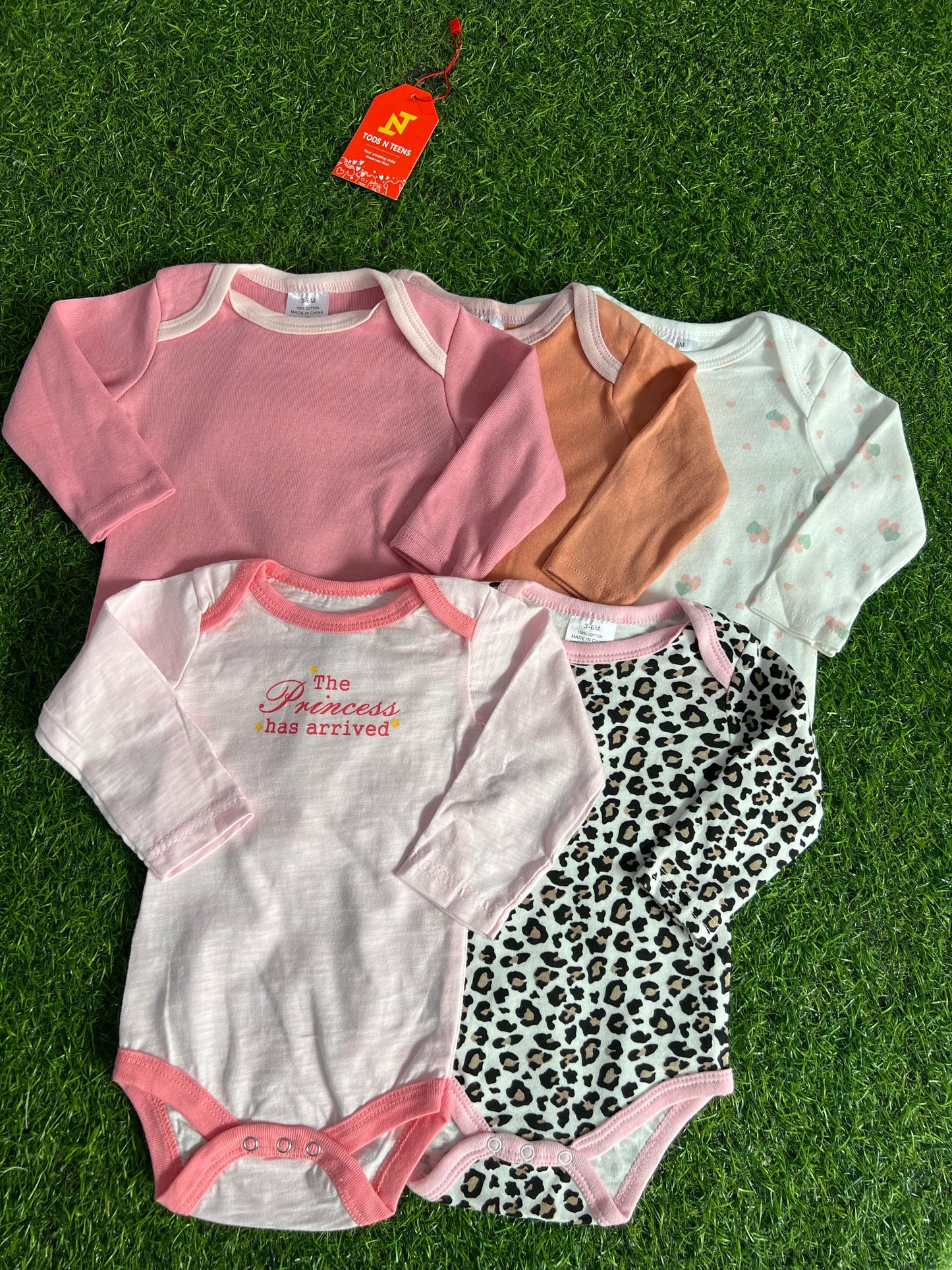 Pack Of 5 Premium Baby Bodysuits (3-6M)
