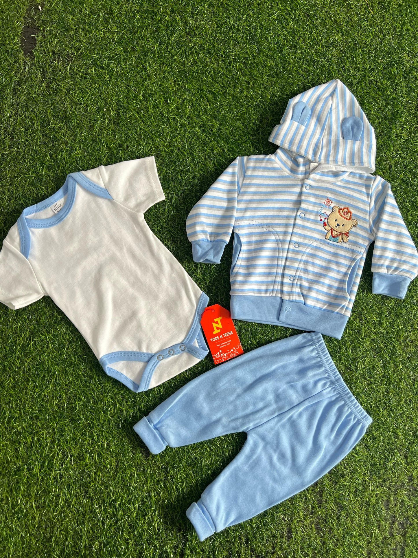 Teddy 3 Piece Dress Tropical 0-9M