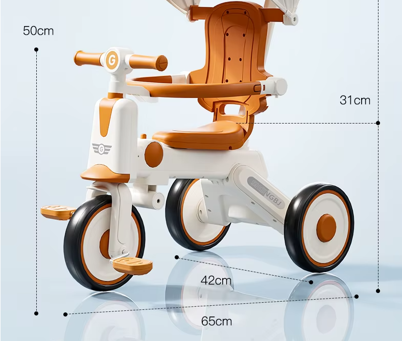 Childrens Tricycle Can Sit and Push Baby Artifact Hand Push Lightweight Folding