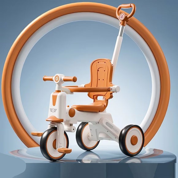 Childrens Tricycle Can Sit and Push Baby Artifact Hand Push Lightweight Folding