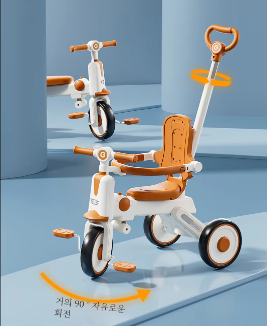 Childrens Tricycle Can Sit and Push Baby Artifact Hand Push Lightweight Folding