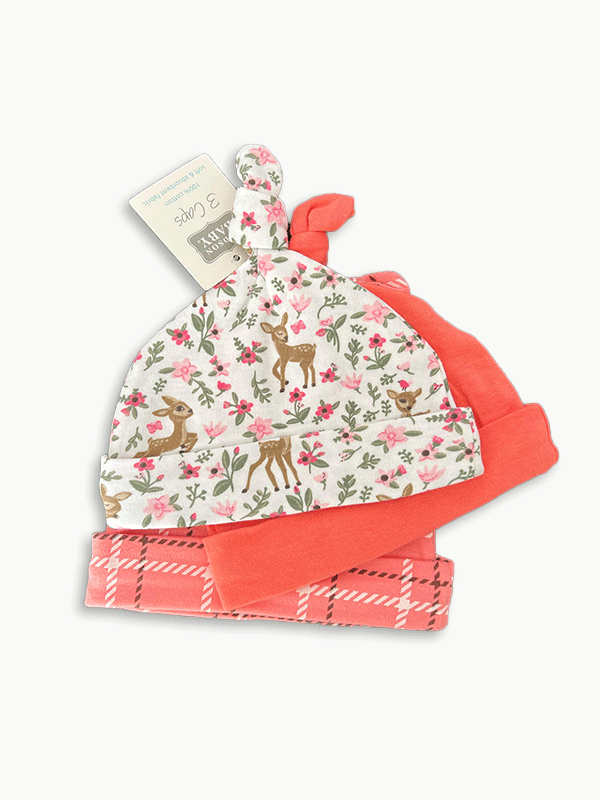 Hudson's 3 Pc Baby Caps