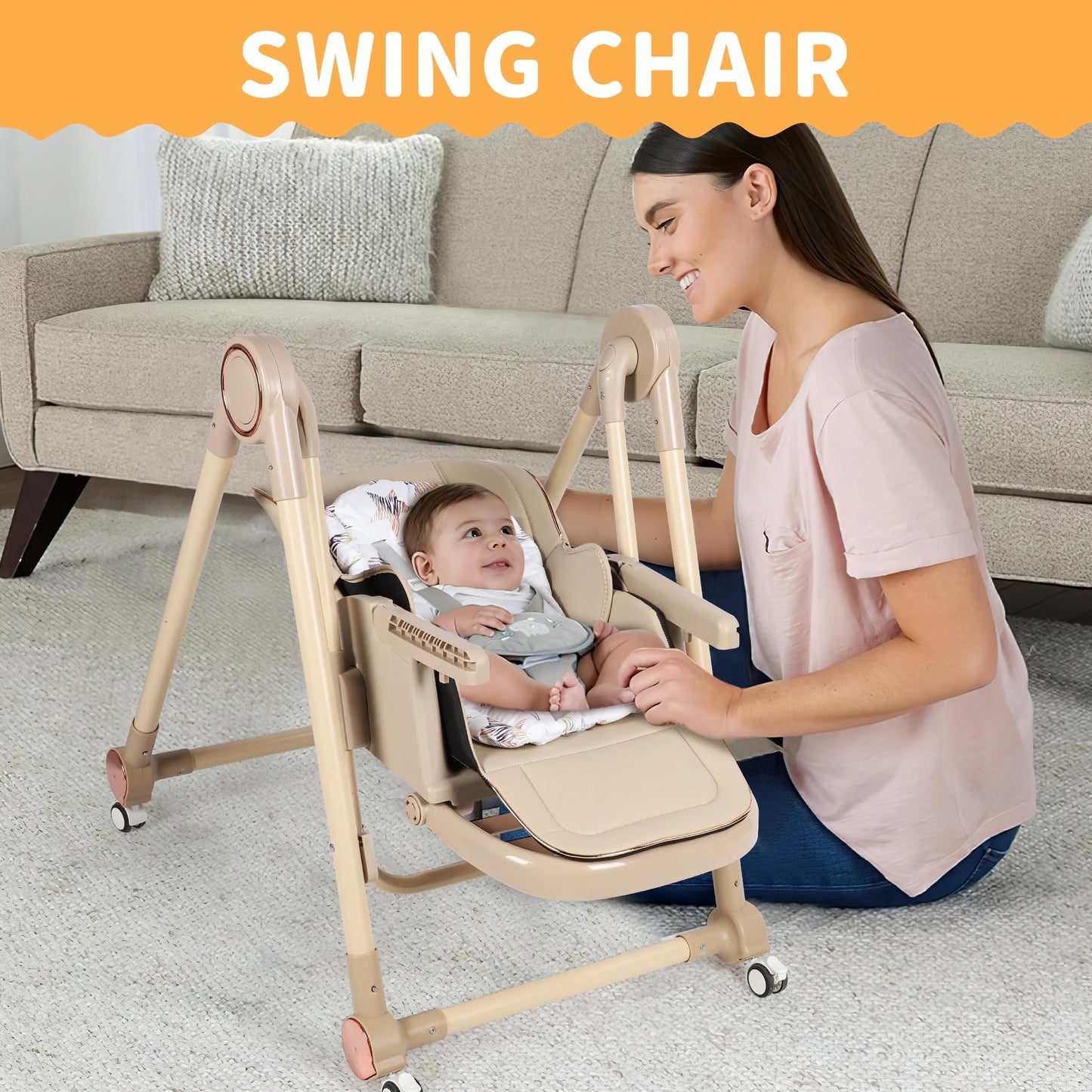 Multifunctional Baby High Feeding Chair with Swing Function-BZ-S700