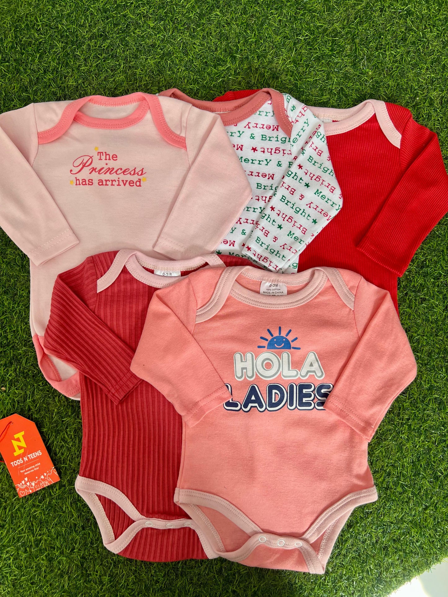 Pack Of 5 Premium Baby Bodysuits (0-3M)