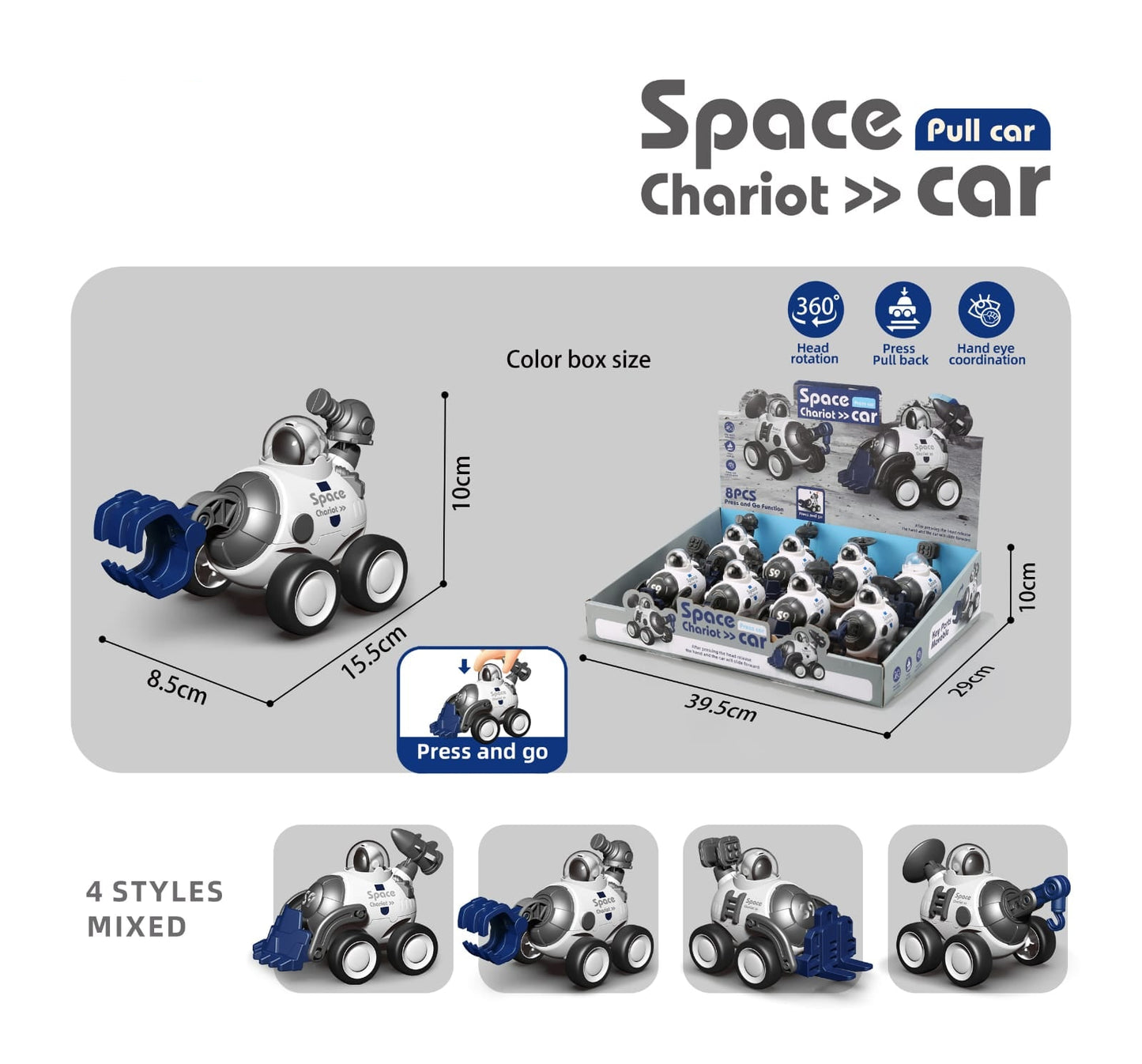 1 pc Space Chariot Car Press/Release Toy - FF-MC03-8