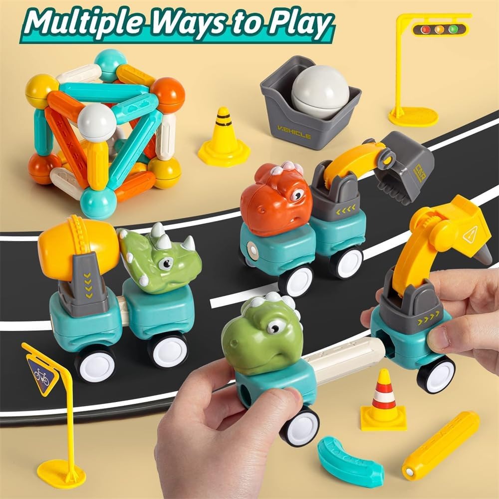 58 Pcs Magnetic Dino Blocks - 158-28G