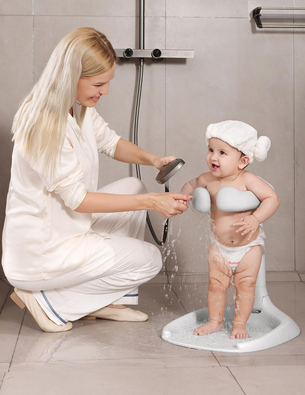 Shower Stand Bather for Baby Foldable Adjustable - Imported - BZ-6050