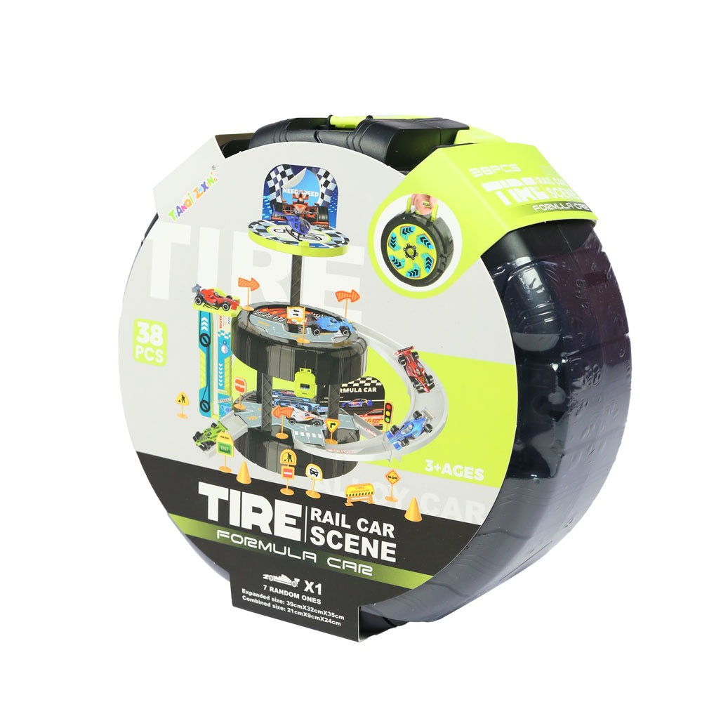 Tire Rail Alloy Car Track Set - 6686