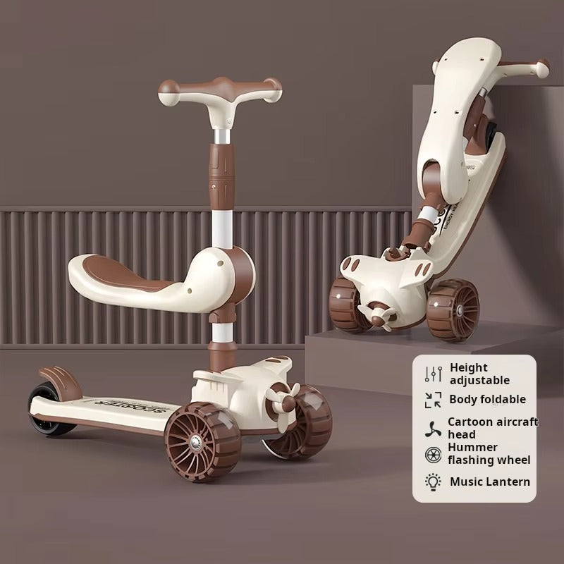 3-in-1 Foldable Kids Scooty - BZ-S-602