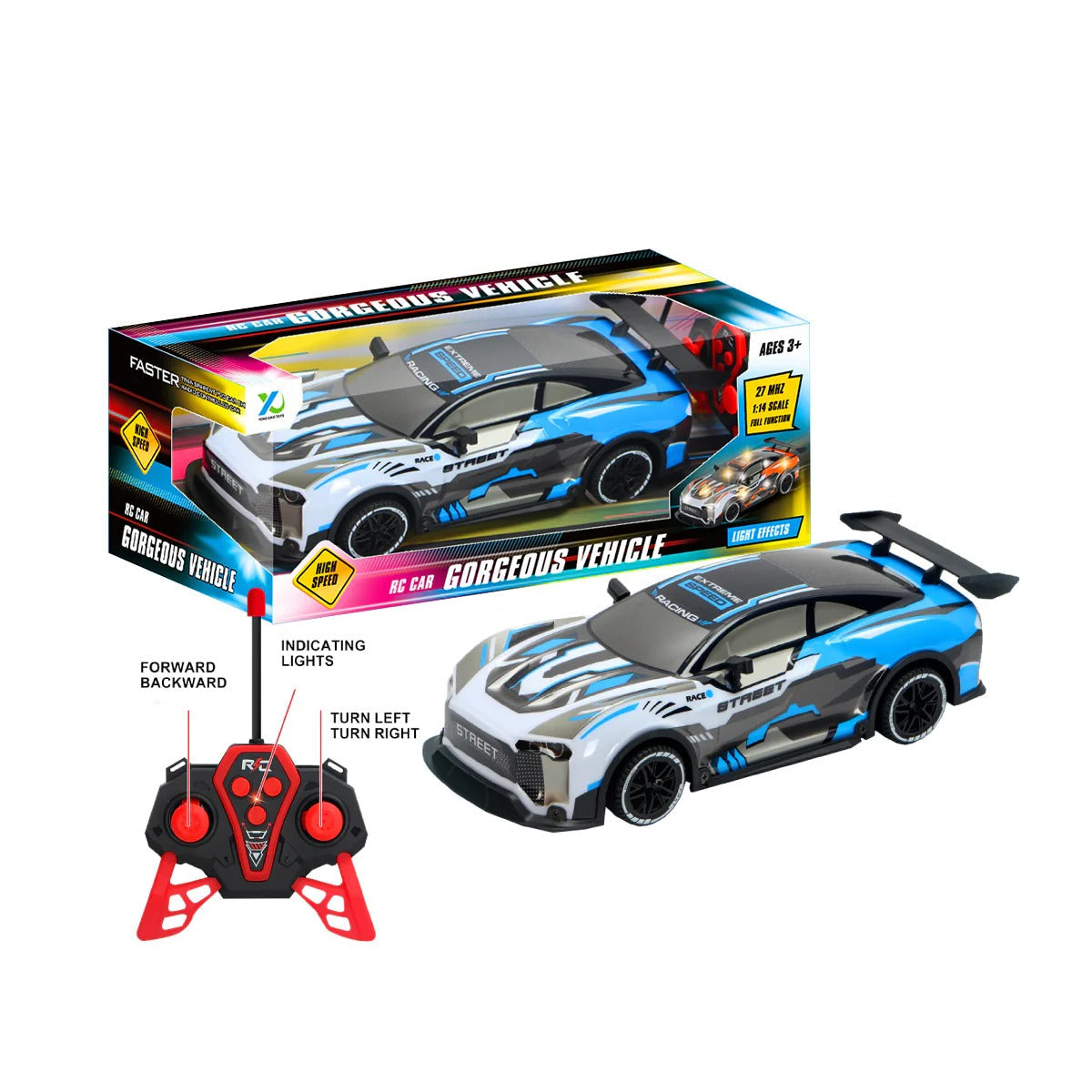 1:14 R/c Car W/Light & Battery (4ch)-YQ088-7A