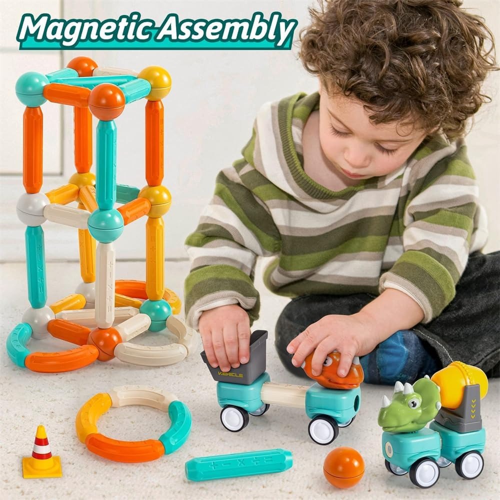 58 Pcs Magnetic Dino Blocks - 158-28G