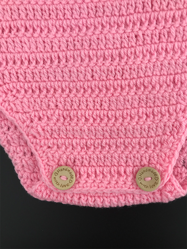 Pink Teddy Crochet Bodysuit (0-12M)