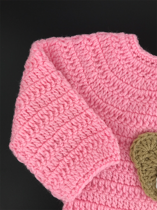 Pink Teddy Crochet Bodysuit (0-12M)