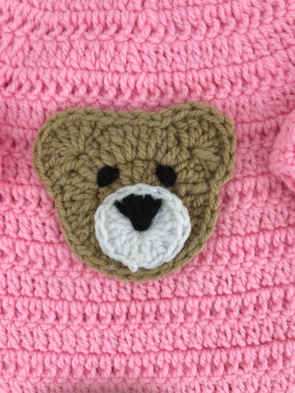 Pink Teddy Crochet Bodysuit (0-12M)