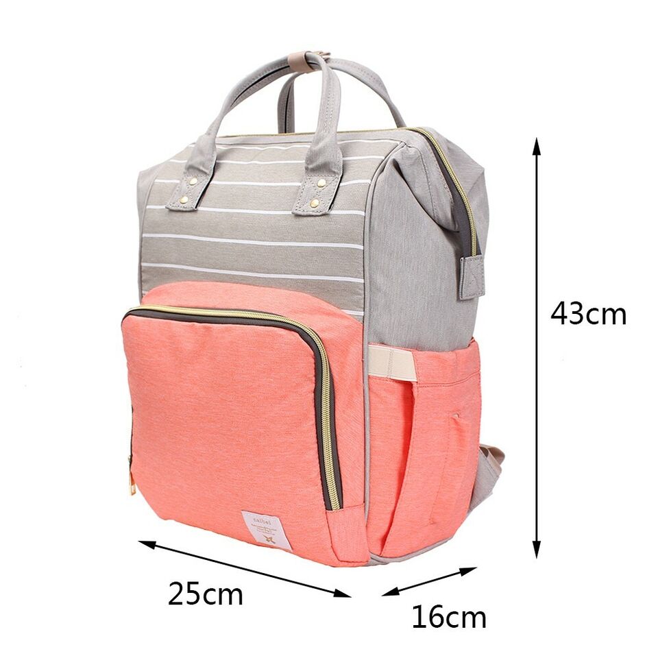 Mummy Bag (Pink Grey & White)-DB148