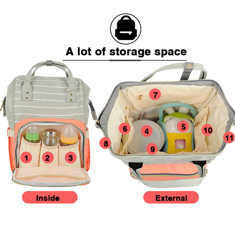 Mummy Bag (Pink Grey & White)-DB148