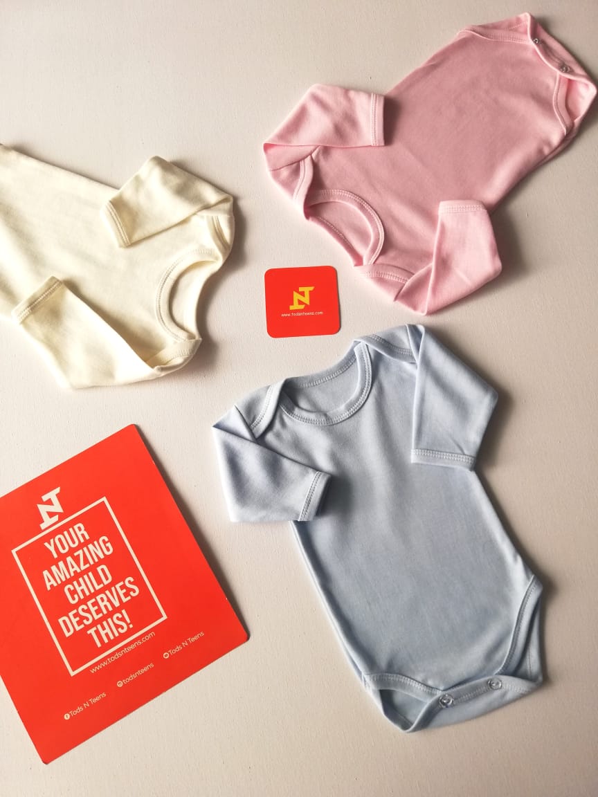 Pack of 3 Plain Bodysuits