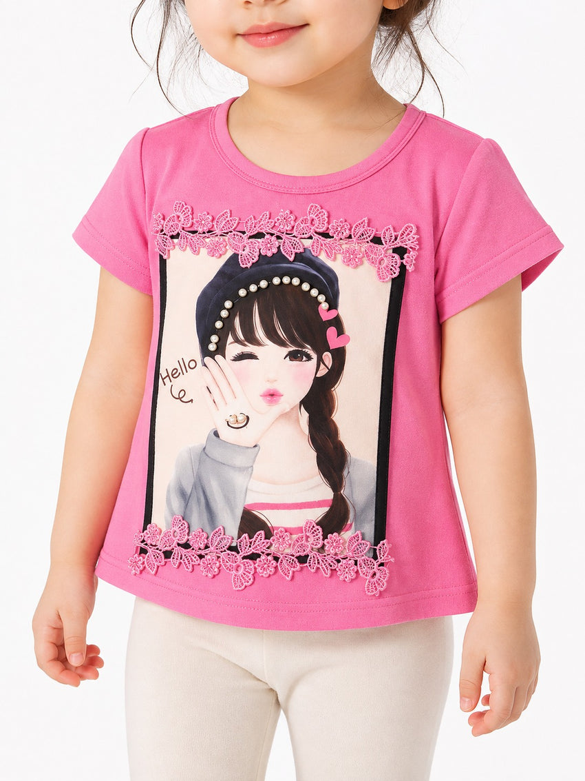 Girls T-Shirt (3-18M) - Shocking Pink