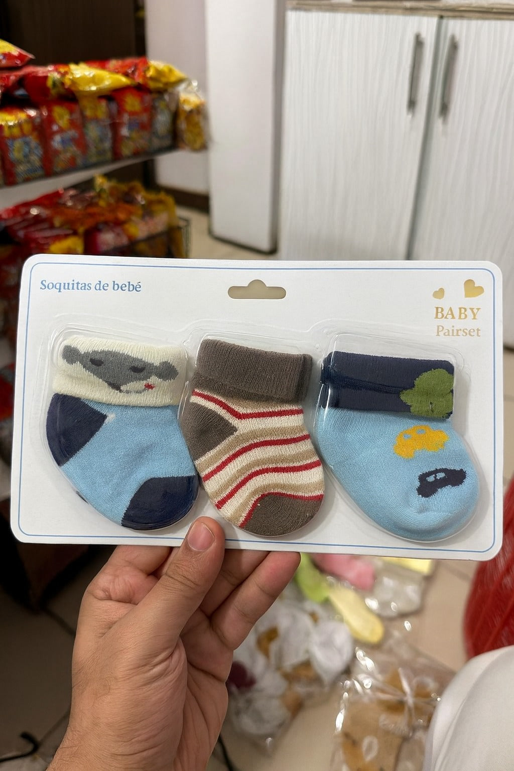 SH540-pack of 3 Winter Baby Socks - 0-6M