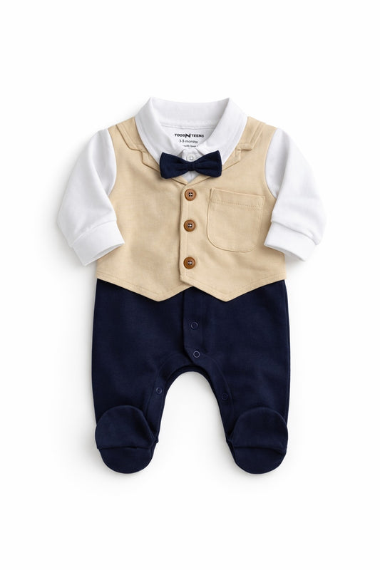 Dove Tux Romper (0-36M)