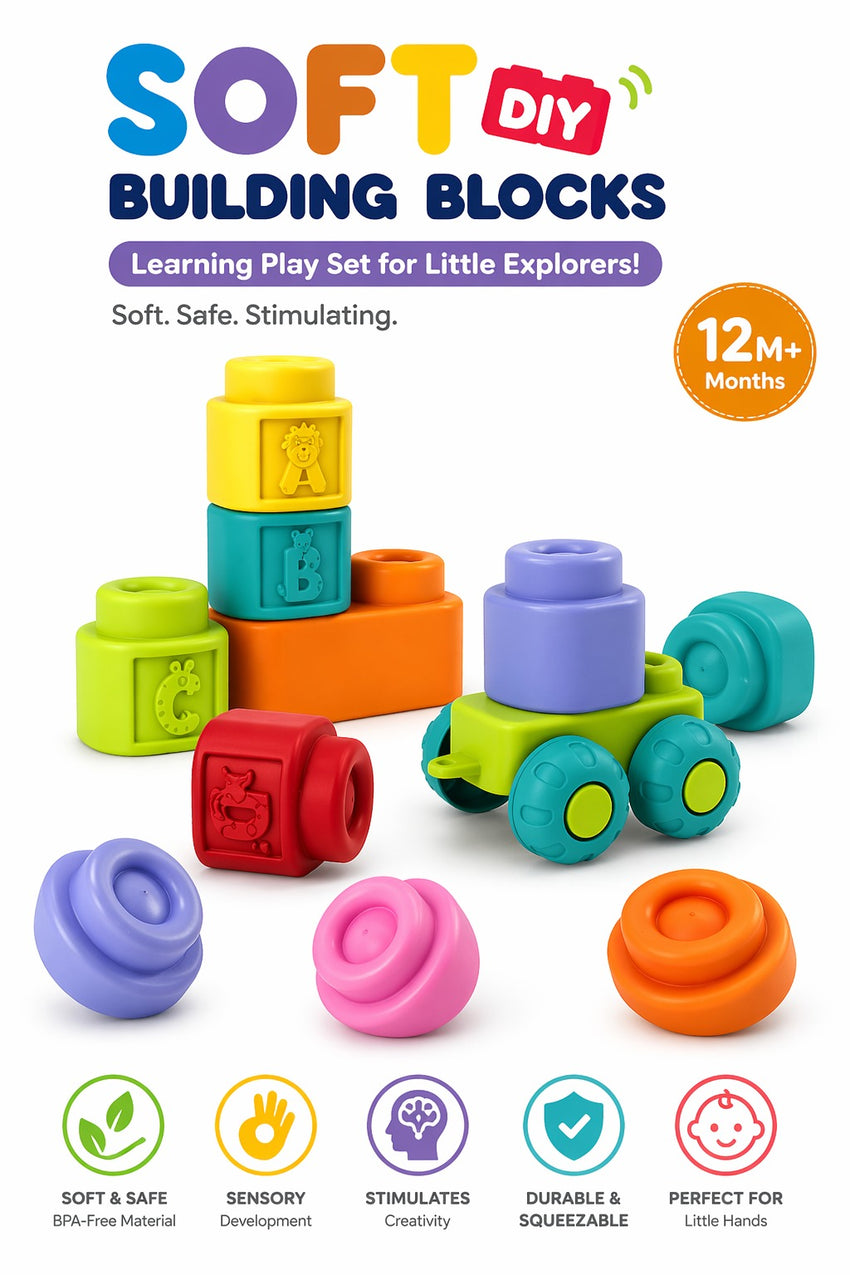 DIY Soft Blocks With Lights & Rattle - 5505