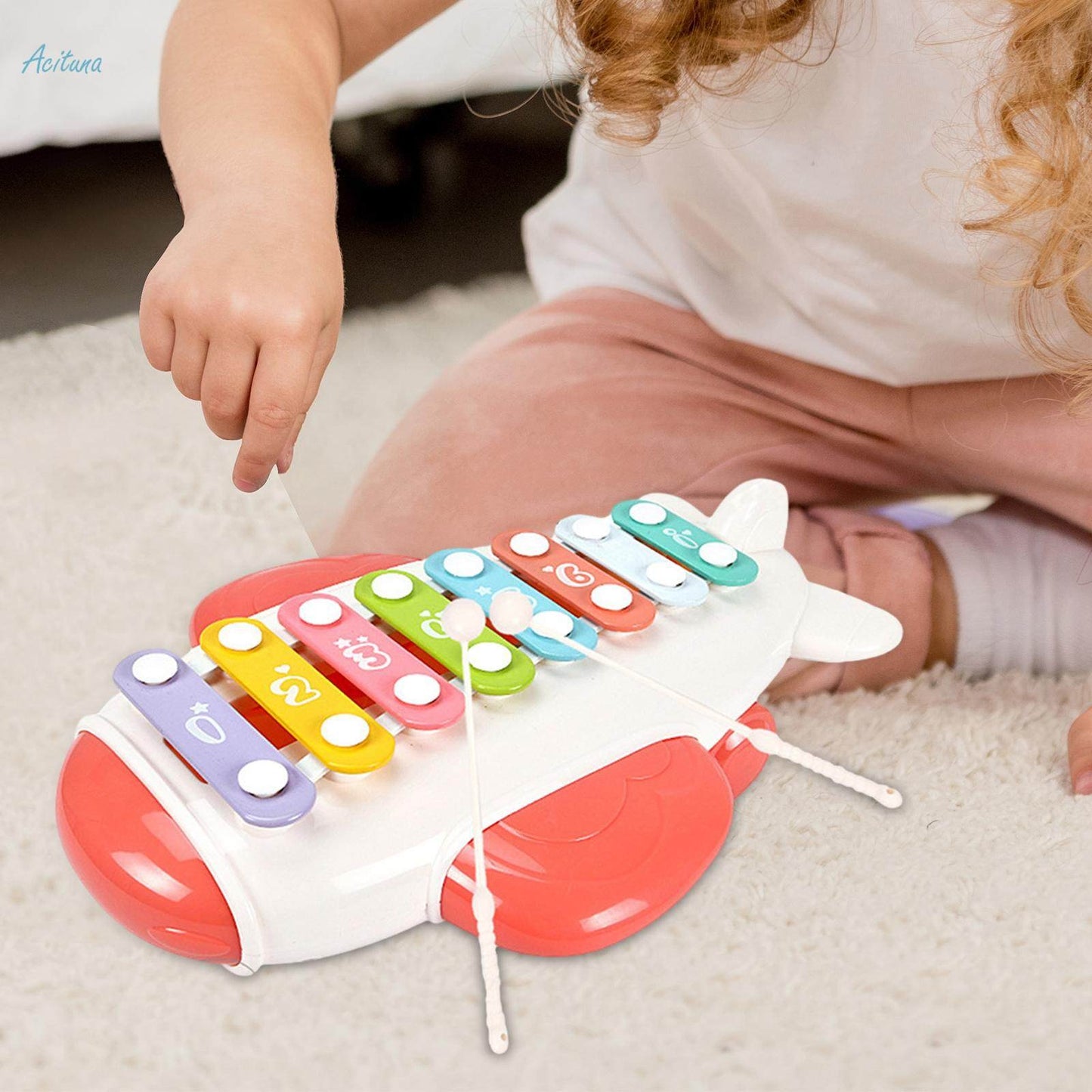 Airplane Xylophone Metal Keys Smooth Notes Glockenspiel Xylophone-668-156N