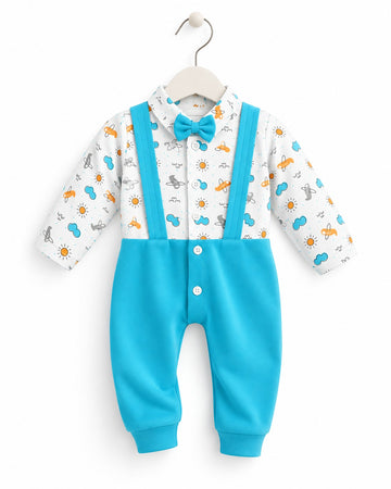 Tuxedo Baby Boy Full Romper (0-12M)