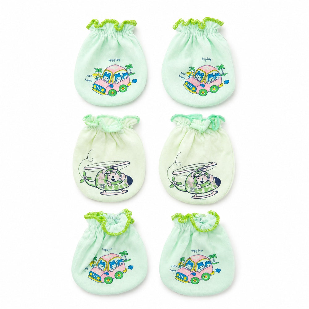 Pack of 3 Organic Cotton Baby Mittens