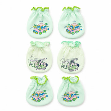 Pack of 3 Organic Cotton Baby Mittens