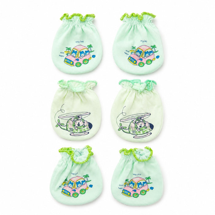 Pack of 3 Organic Cotton Baby Mittens