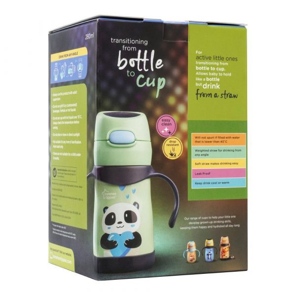 TT 448016 Weighted Straw Cup, Panda, 12m+, 280ml