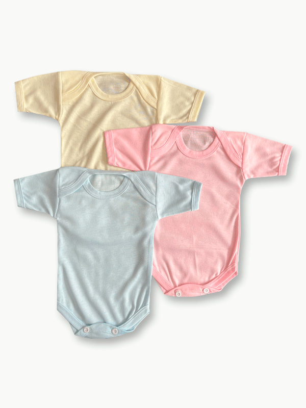 Pack of 3 Plain Bodysuits (0-12M)