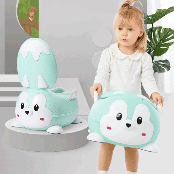Fiber Big Size Potty Seat Green & White-BZ-P168