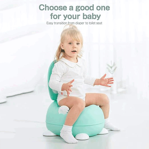 Fiber Big Size Potty Seat Green & White-BZ-P168