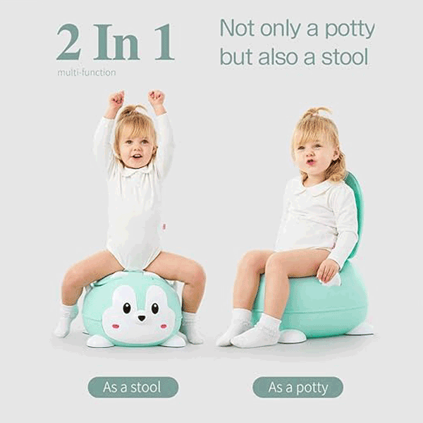 Fiber Big Size Potty Seat Green & White-BZ-P168