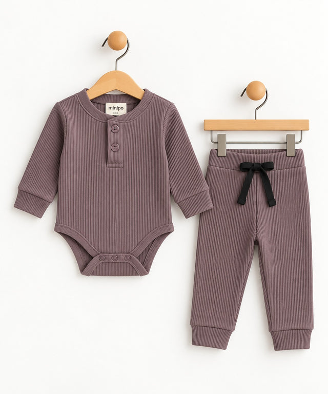 2-pc Ribbed Bodysuit + Trouser Set (3-36M)
