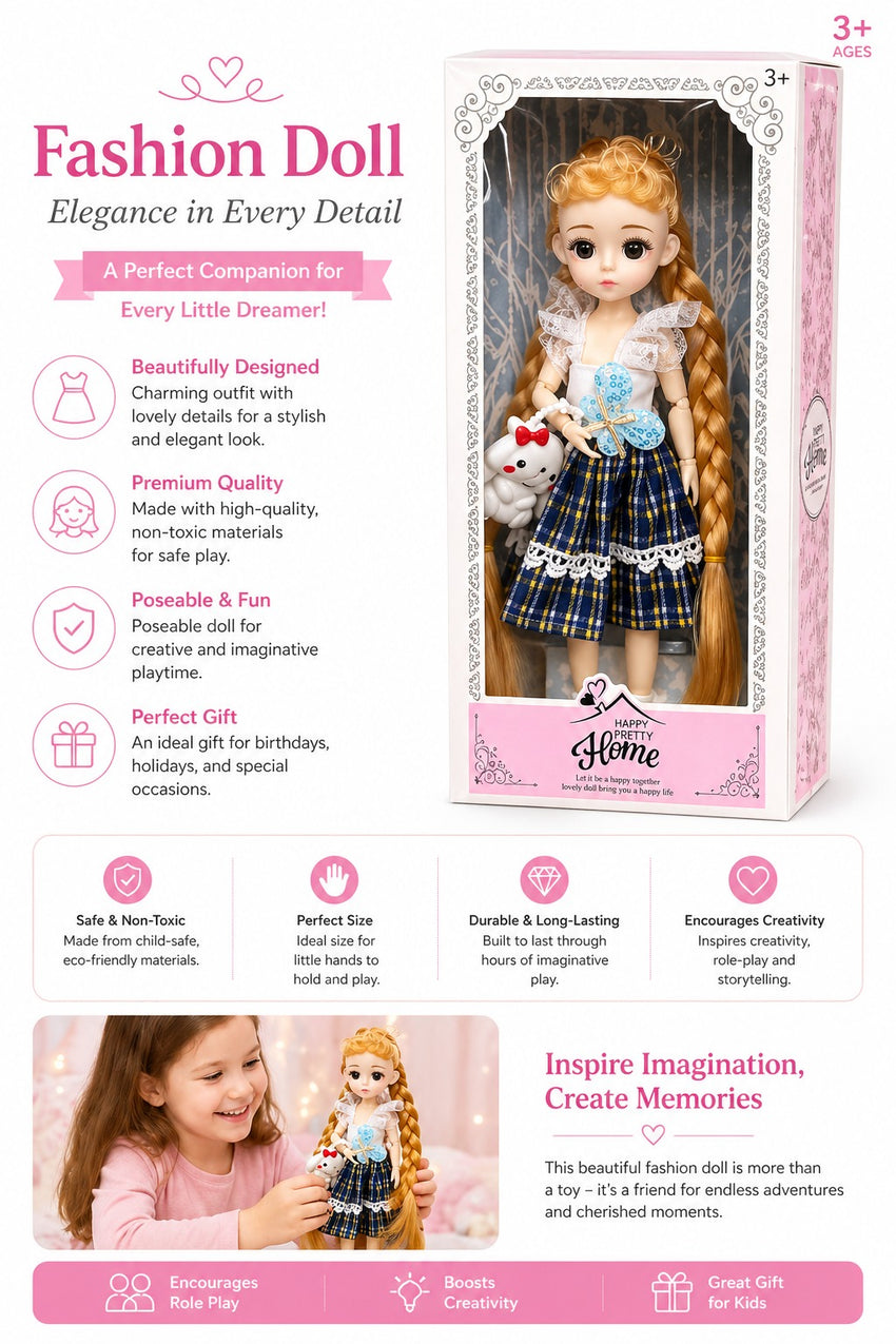 11 inch 3D face doll  - CY852-1