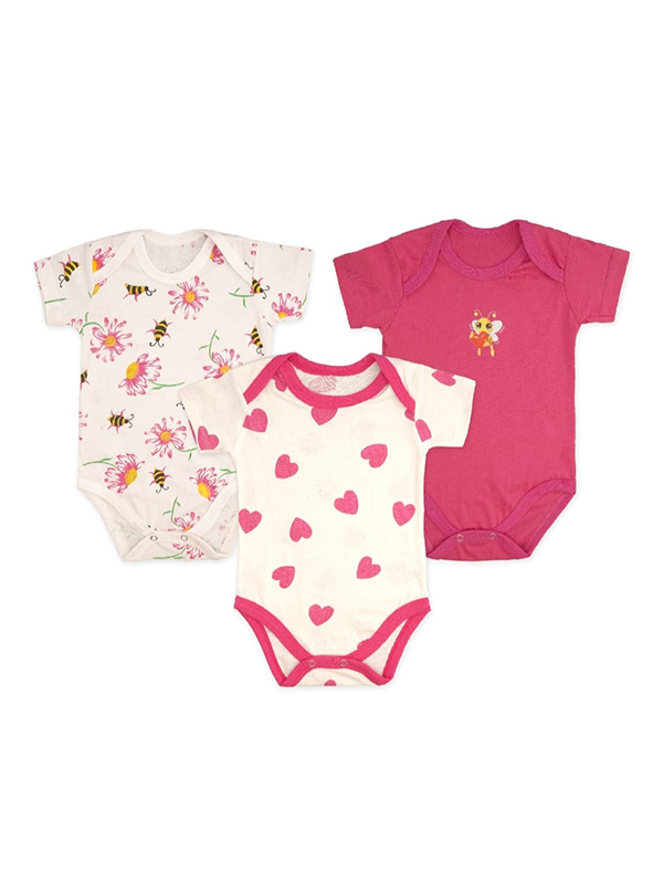 Pack of 3 Pink Bodysuits