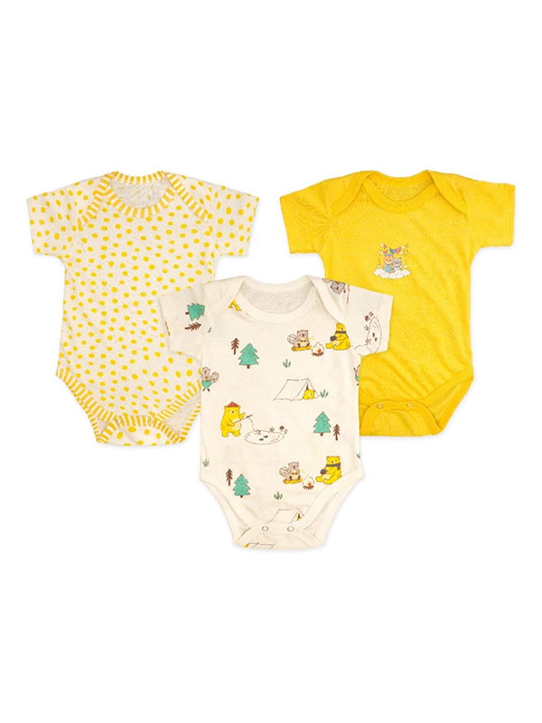 Pack of 3 Yellow Bodysuits